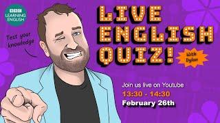 Live English Quiz #2: Test your English knowledge!