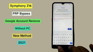 Symphony Z16 FRP Bypass Android 10 | Symphony Z16 Google Account Remove Without Pc New Method 2021