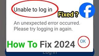 Facebook an unexpected error occured fb login error problem 2023/2024 please try logging in again