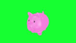 Piggy Bank Green Screen Video - Stock Video Footage - No Copyright Animated Videos