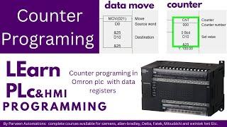 Omron plc how can use counters with data registers