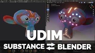 BLENDER 2.8x - UDIM WORKFLOW WITH SUBSTANCE PAINTER.