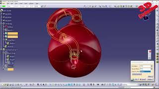 Klein bottle made from surfaces design in CATIA V5