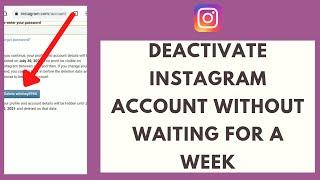 How To Deactivate Instagram Account Without Waiting For A Week (2021) | Deactivate My Instagram