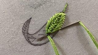 Gorgeous leaf hand embroidery design|embroidery designs|hand craft