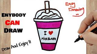 How to draw a milkshake cup step by step | DRAWING A MILKSHAKE CUP EASY