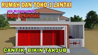 Bikin takjub!!Rumah dan toko minimalis 8x12 1 lantai//Ruko 1 lantai