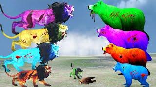 10 Zombie Lions vs Giants Zombie Bears Fights on Snow Mountain Baby Bear Saves Animals Revolt Battle