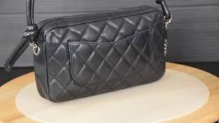 ilovekawaii C02670 - CHANEL Black Leather Cambon Line Shoulder Bag A25175