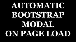 Bootstrap Modal Popup | Automatic Modal Popup HTML CSS | Bootstrap Modal