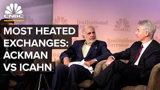 Most Heated Exchanges: Hedge Fund Giant Bill Ackman And Investor Carl Icahn Square Off | CNBC