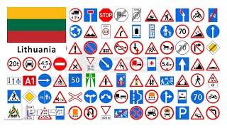 Traffic-Road Signs in Lithuania (Vilnius, Kaunas, Klaipėda, Šiauliai, Panevėžys), English Vocabulary