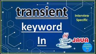 Transient keyword in Java | Pradeep Nailwal