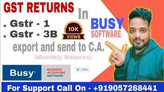 How To Export Gstr-1/Gstr-3B in Excel From Busy Accounting Software. And Returns Send To C.A.Email.