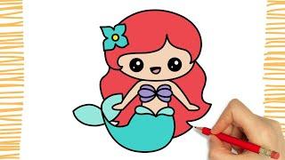 Como dibujar una SIRENA KAWAII I paso a paso