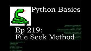 Python Basics File Object Seek Method