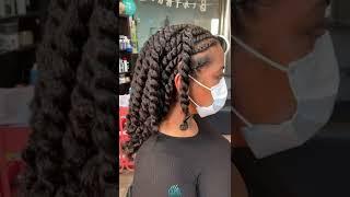 Flat twist for volume on natural hair