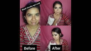 Black Smoky Eye Look Step By Step||Nisha Beauty Makeover