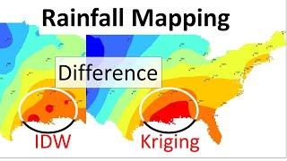 Rainfall Mapping IDW and Kriging  Difference Explanation