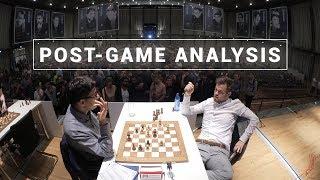 Carlsen and Anand Analyze Their Game | GRENKE Chess Classic 2019