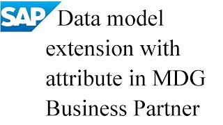 Data model extension in SAP MDG Business partner