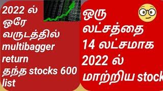 2022 ல் multibagger return தந்த stocks 600 list #stockmarketmani #multibaggerstocks