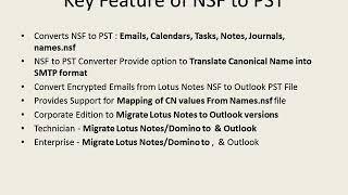 NSF to PST Conversion - Export Lotus Notes to Outlook