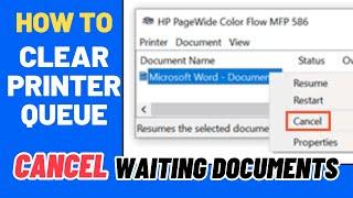 How to Cancel Waiting Documents on Printer | Printer Queue Win 10/8/7