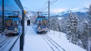 World's Most Beautiful Snow Train!  - Jungfrau region -  Glacier Express