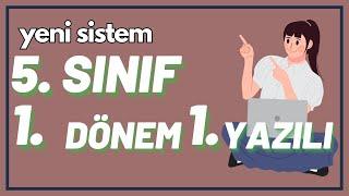 5. Sınıf İngilizce 1. Dönem 1. Yazılı