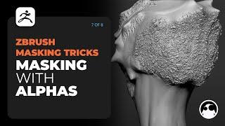 Detailing in ZBrush using masking brushes with alphas!