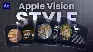 Apple Vision Pro Design Style. Swiping Card Animation. After Effects Tutorial
