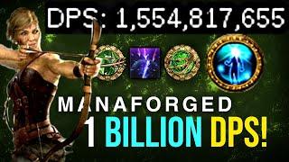 This Build is BROKEN!! 1 Billion DPS Manaforged Arrows Whisperer Mana Stacker in POE 3.25 Phrecia