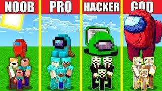 Minecraft Battle: AMONG US HOUSE BUILD CHALLENGE - NOOB vs PRO vs HACKER vs GOD / Animation