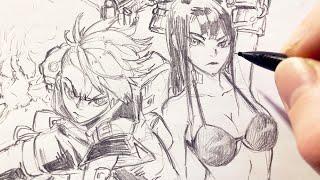 Pencil Drawing Practice In My Sketchbook | Anime Manga Sketch
