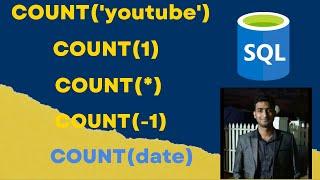 Difference Between count(*) ,count(0),count(-1),count(col),count('youtube') | SQL Interview question