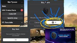 [NEW FREE UGC] War Tycoon Script By Tora isMe Limited Time Event Fres UCG Get all Crates (LINK DES)