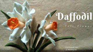 (EASY!) #DIY Daffodil Felt Flower Tutorial by S Nuraeni - How to Make Daffodil Felt Flowers