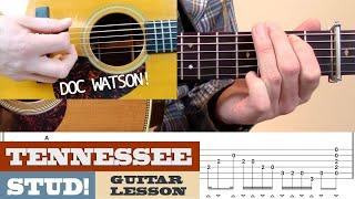 “Tennessee Stud” | Doc Watson Style Intro & Solo – Bluegrass Guitar Lesson with TAB