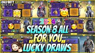 Season 8 All "For You" Lucky Draws (2024) | S8 All Returning Lucky Draws | Codm S8 All Leaks 2024