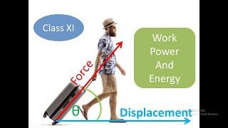 Work, energy & power part 1,  Physics, Class XI, definitions, force displacement graph,