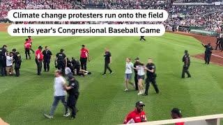 Climate protesters disrupt Congressional Baseball Game | REUTERS