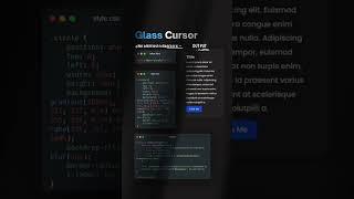 Glass cursor Effect | Cursor property | html , CSS & js #shots #shotsfeed #viral #trending #htmlcss