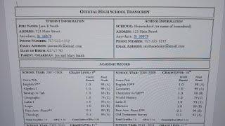 How To Make A Homeschool High School Transcript / FREE Transcripts Templates Linked Below