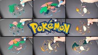 Pokemon Evolution Pancake Art - Bulbasaur, Charmander / Satisfying Video For Kids / learn co colors