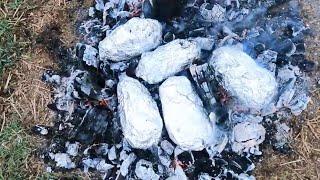 Cooking in the Coals / Potatoes in the RAIN