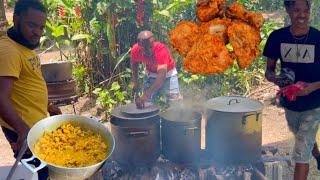 Look How Jamaican Cook At Funeral Lot Of Food To Give Away || SunriseBoss & The Team Fully Active