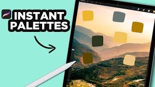 How to make an INSTANT COLOR PALETTE in PROCREATE #Shorts