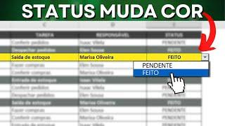 Como fazer Excel Pintar Linha Inteira Automatica | Status Muda Cor | Formatação Condicional