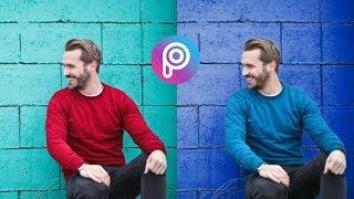 how to change  t -shirt and background color in PicsArt tutorial